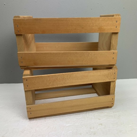 Napa Valley Wood CD Storage Box Crate Lot of 2 Wooden Pair Organizer Movie Game - Picture 9 of 10